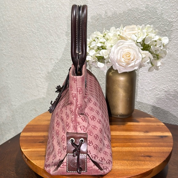 Dooney & Bourke Plum/Burgundy Monogram Canvas Bag. - Picture 6 of 16